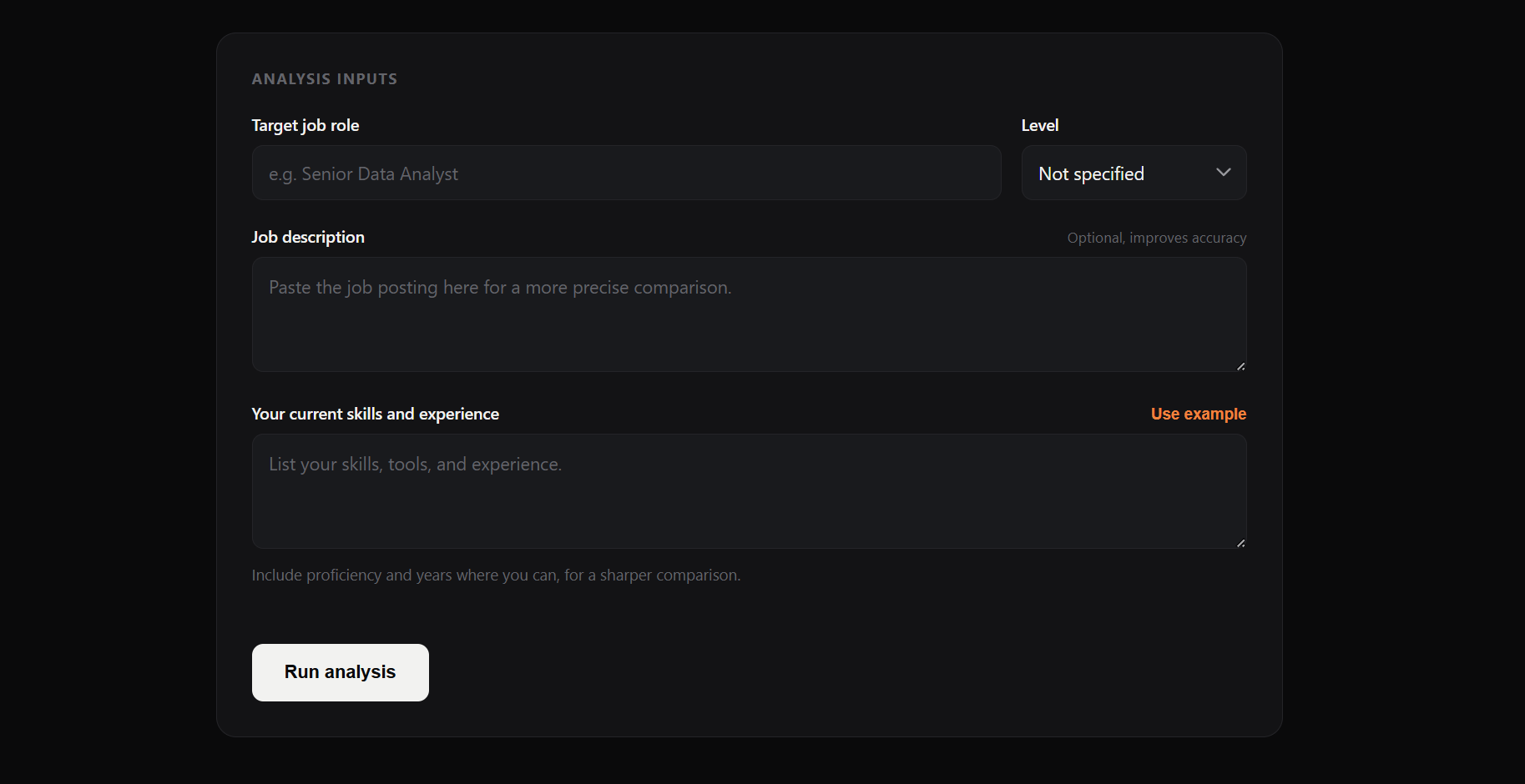 Skill Gap Analyzer app screenshot